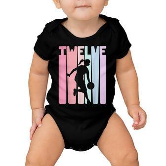 Kid 12Th Birthday Retro Basketball Lovers Girls 12 Years Old Baby Onesie - Seseable