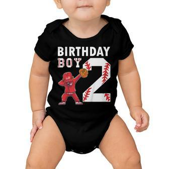 Kids 2 Years Old Boy Baseball Player 2Nd Birthday Kids Baby Onesie - Seseable