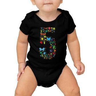 Kids 5 Years Old Birthday Bugs 5Th Birthday Insect Baby Onesie | Mazezy