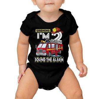 Kids Fire Truck 2Nd Birthday Boy Toddler Firefighter Baby Onesie - Seseable