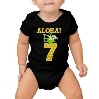 Kids Kids Aloha I Am 7 Luau Pineapple Birthday Party Baby Onesie