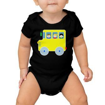 Kids Schoolbus Pupils School Bus Toddler Boys Baby Onesie | Mazezy