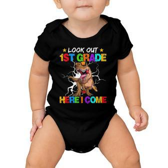 Look Out 1St Grade Here I Come Back To School Baby Onesie | Mazezy