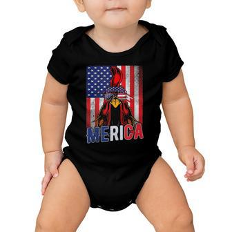 Patriotic Chicken Merica 4Th Of July Usa Independence Baby Onesie | Mazezy