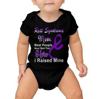 Rett Syndrome Mom Most People Never Meet Their Hero I Raised Mine Purple Ribbon Rett Syndrome Rett Syndrome Awareness Baby Onesie | Favorety