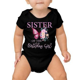 Sister 1St First Birthday Matching Family Butterfly Floral Baby Onesie - Seseable