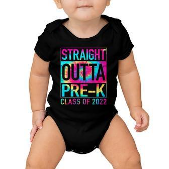 Straight Outta Pre-K Preschool Graduation Tie Dye Baby Onesie | Mazezy