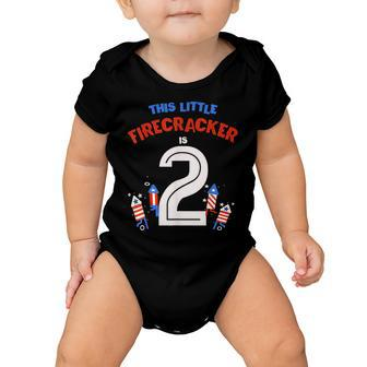 This Little Firecracker Is 2 Bang 4Th July 2Nd Birthday 2020 Baby Onesie - Seseable