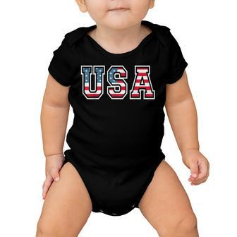 Usa Us Flag Patriotic 4Th Of July America  V2 Baby Onesie