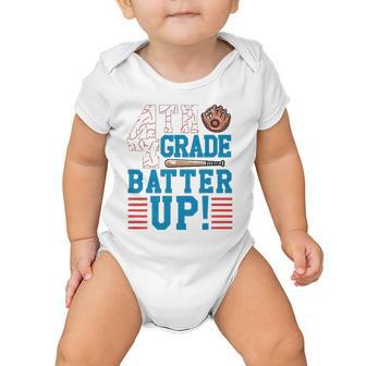 4Th Grade Batter Up Back To School For Baseball Player Boys Baby Onesie | Mazezy