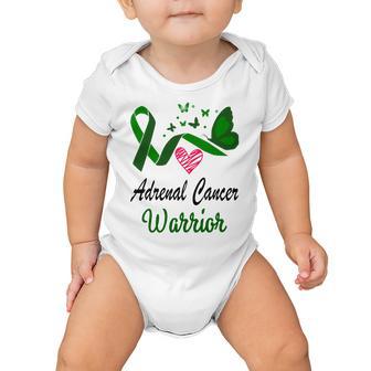 Adrenal Cancer Warrior Butterfly Green Ribbon Adrenal Cancer Adrenal Cancer Awareness Baby Onesie | Favorety CA