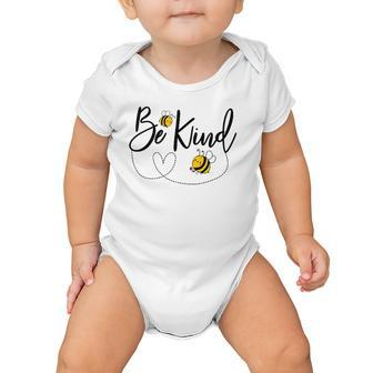 Be Kind Bees Insect Lover Funny Kindness Friendly Kids Heart Baby Onesie | Mazezy
