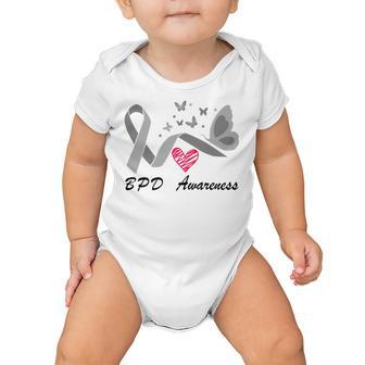 Borderline Personality Disorder Bpd Awareness Butterfly Grey Ribbon Borderline Personality Disorder Bpd Awareness Baby Onesie | Favorety UK