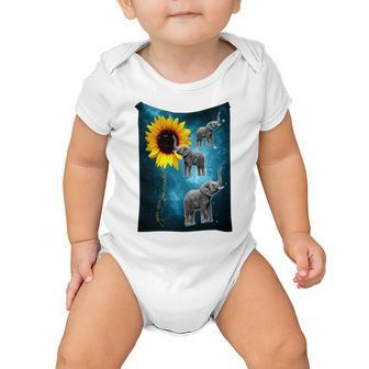 Elephant - Sunflower You Are My Sunshine Baby Onesie - Monsterry