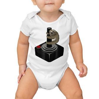 Funny Cute Sloth Gamer Retro Video Game 871 Shirt Baby Onesie | Favorety