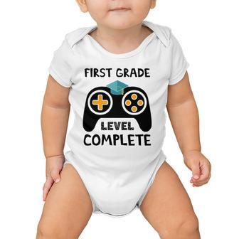 Funny First Grade Level Complete 2022 Last Day End Of School Baby Onesie | Mazezy