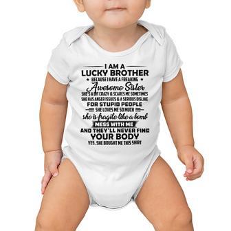 Funny For Brother From Sister I Am A Lucky Brother Baby Onesie | Favorety AU