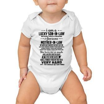 I Am A Lucky Son In Law Because I Have A Freaking Awesome Mother In Law V2 Baby Onesie | Favorety CA