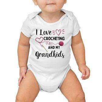 I Love Crocheting And My Grandkids Gift For Grandma Mommom Baby Onesie | Mazezy