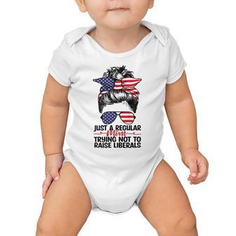 Just A Regular Mom Trying Baby Onesie | Favorety