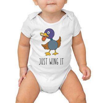 Just Wing It Duck Puns Quack Puns Duck Jokes Puns Funny Duck Puns Duck Related Puns Baby Onesie | Favorety UK