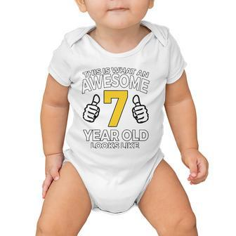 Kids 7Th Birthday Gift For Awesome 7 Years Old Boys Baby Onesie | Mazezy