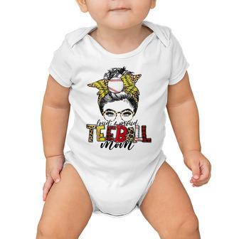 Teeball Mom Leopard Ball Mom Messy Hair Bun Mothers Day Baby Onesie | Favorety UK