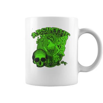 Absinthe Skull Green Fairy Retro Design Unisex T-Shirt | Mazezy