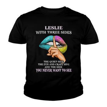Leslie Name Gift Leslie With Three Sides Women T-shirt - Seseable