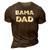 Bama Dad Gift Alabama State Fathers Day 3D Print Casual Tshirt Brown