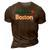 Boston Basketball B-Ball Massachusetts Green Retro Boston 3D Print Casual Tshirt Brown
