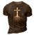 Christian Cross Roots Faith 3D Print Casual Tshirt Brown