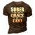 Christian Jesus Religious Saying Sober By The Grace Of God 3D Print Casual Tshirt Brown