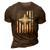 Faith Over Fear American Pride Us Flag Prayer Christian 3D Print Casual Tshirt Brown