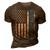 Fathers Day Best Dad Ever With Us American Flag V2 3D Print Casual Tshirt Brown