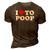 Funny Red Heart I Love To Poop 3D Print Casual Tshirt Brown