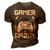 Gamer Daddy Video Gamer Gaming 3D Print Casual Tshirt Brown