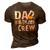 Mens Construction Dad Birthday Crew Party Worker Dad 3D Print Casual Tshirt Brown