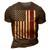 Mens Fathers Day Best Dad Ever Usa American Flag 3D Print Casual Tshirt Brown