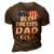 Mens Patriotic Dad - Best Dad Ever 4Th Of July American Flag 3D Print Casual Tshirt Brown
