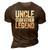 Mens Uncle Godfather Legend Happy Fathers Day 3D Print Casual Tshirt Brown