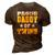 Proud Daddy Of Twins Dad Father 3D Print Casual Tshirt Brown