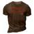 Stay Groovy Hippie Retro Style 3D Print Casual Tshirt Brown