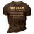 Veteran Definition Funny Proud Veteran Military Meaning T-Shirt 3D Print Casual Tshirt Brown