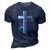 Christian Cross Bible Faith Quote John 316 3D Print Casual Tshirt Navy Blue