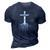 Christian Cross Roots Faith 3D Print Casual Tshirt Navy Blue