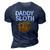 Daddy Sloth Lazy Cute Sloth Father Dad 3D Print Casual Tshirt Navy Blue