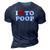 Funny Red Heart I Love To Poop 3D Print Casual Tshirt Navy Blue
