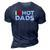 I Love Hot Dads Red Heart Funny 3D Print Casual Tshirt Navy Blue
