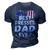 Mens Patriotic Dad - Best Dad Ever 4Th Of July American Flag 3D Print Casual Tshirt Navy Blue